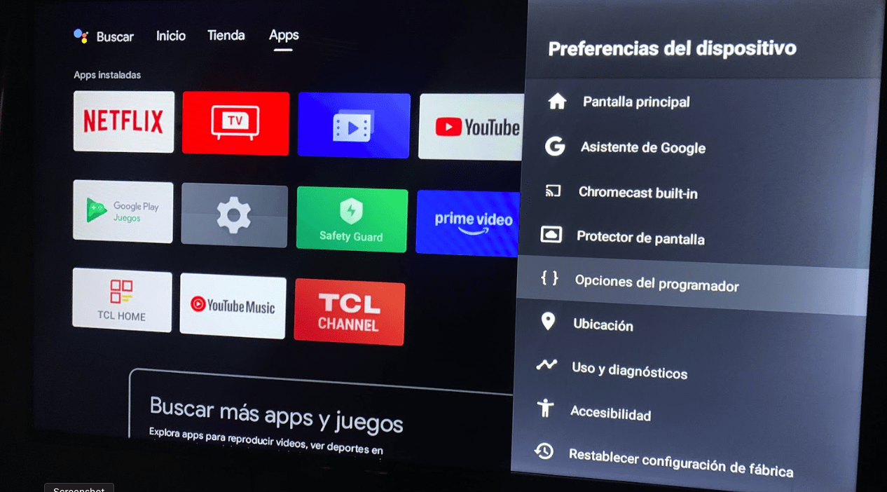 Cómo activar las opciones desarrollador en Google TV,